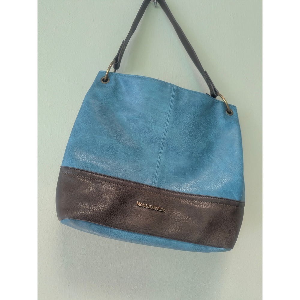 Montana West Turquoise Blue Brown Hobo Shoulder Bag Western Boho Purse